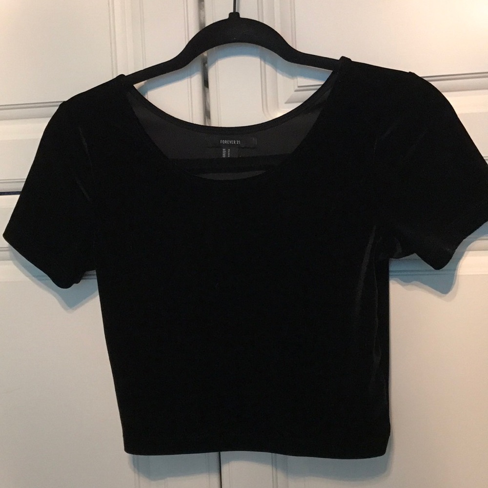 Black Suede Crop Top